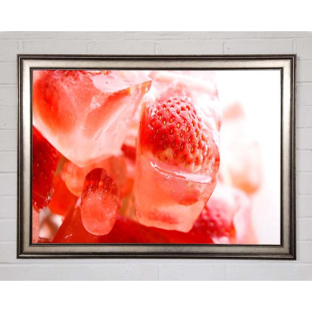 Strawberries On Ice Cubes - Single Picture Frame Art Prints Brayden Studio Size: 59.7cm H x 84.1cm W x 1.5cm D on Productcaster.