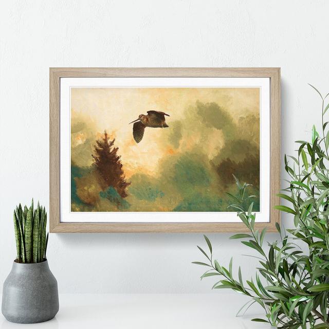 Snipe Bird by Bruno Liljefors - Picture Frame Painting East Urban Home Frame Option: Oak Framed, Size: 27cm H x 36cm W x 2cm D on Productcaster.