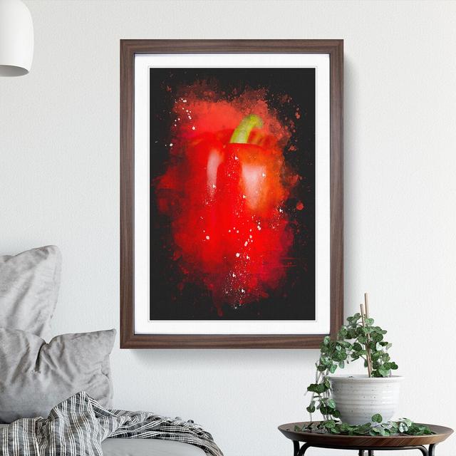 Solo Red Bell Pepper - Single Picture Frame Print on Wood East Urban Home Frame Option: Walnut Framed, Size: 36cm H x 27cm W x 2cm D on Productcaster.