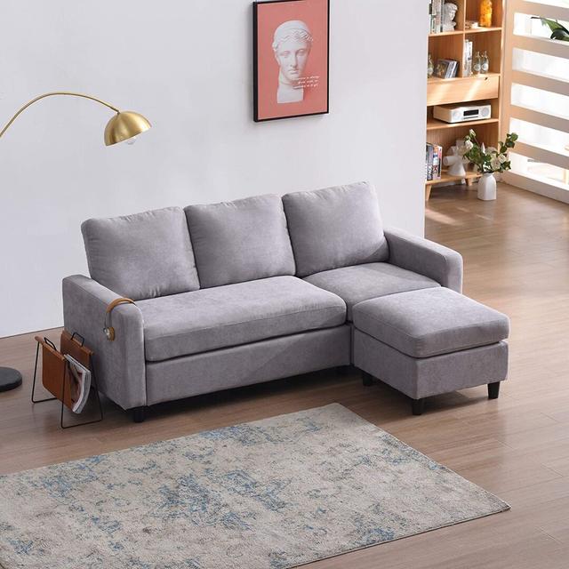 Billups Reversible Modular Corner Sofa Chaise Zipcode Design Upholstery Colour: Light Grey on Productcaster.