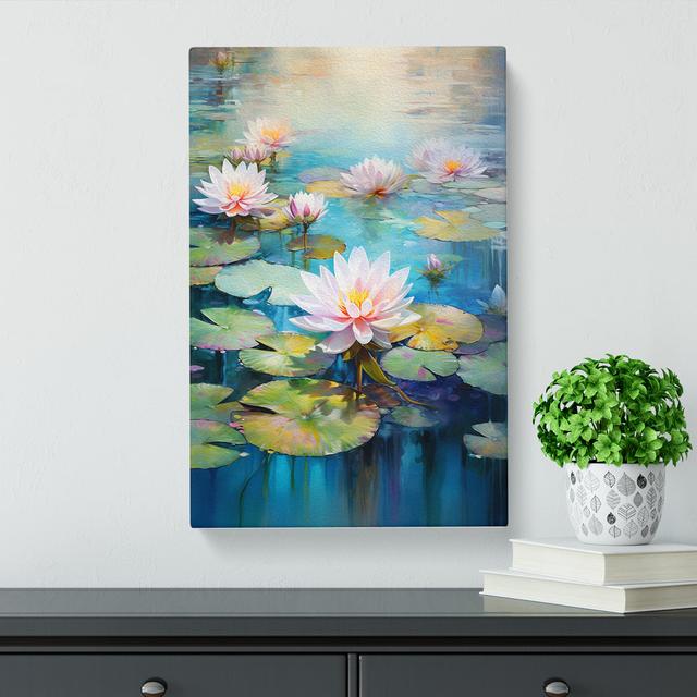 Water Lily Action Painting No.2 - No Frame Print Latitude Vive Size: 60cm H x 40cm W x 3cm D on Productcaster.