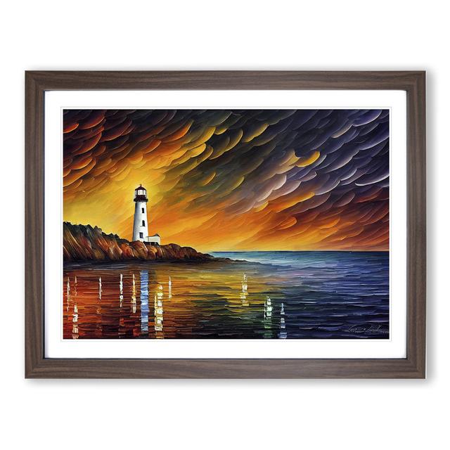 Lighthouse Vol.2 - Picture Frame Painting Breakwater Bay Size: 46cm H x 64cm W x 2cm D, Frame Colour: Walnut on Productcaster.