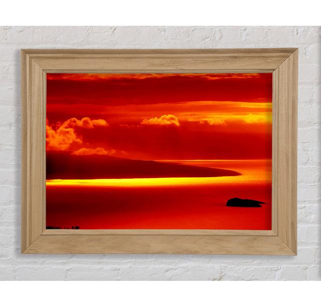 Orange Ocean Glow - Single Picture Frame Art Prints Bright Star Size: 100cm H x 141.4cm W x 8cm D on Productcaster.