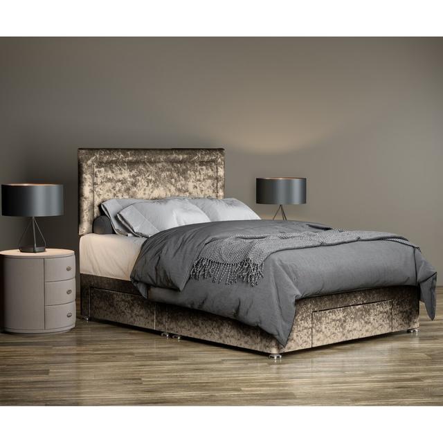 Ibsen Divan Bed Base 17 Stories Size: Kingsize (5'), Colour: Charcoal Linen on Productcaster.