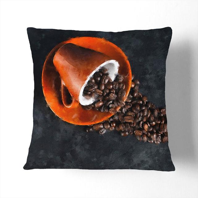 Coffee Beans Vol.2 Scatter Cushion East Urban Home Size: 40cm H x 40cm W x 15cm D, Backing Colour: Black on Productcaster.