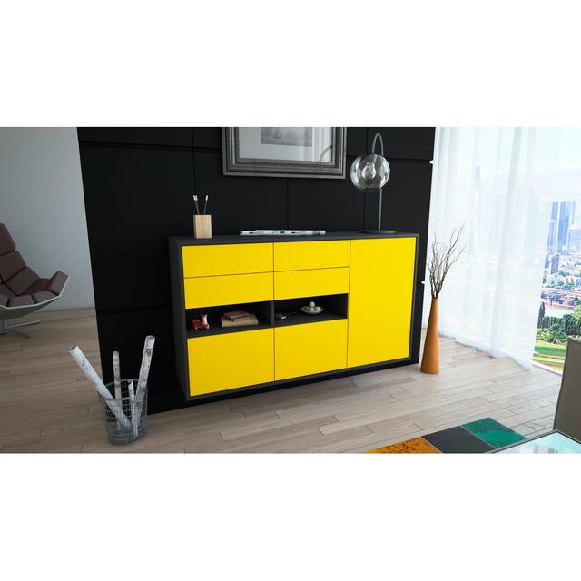 Eugene Sideboard Brayden Studio Colour (Body/Front): Black/Yellow on Productcaster.