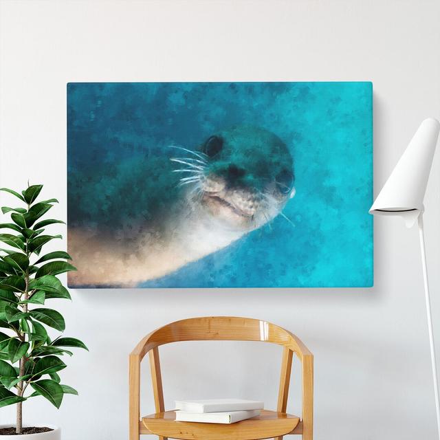 Face of a Seal - Wrapped Canvas Painting East Urban Home Size: 35cm H x 50cm W x 3cm D on Productcaster.