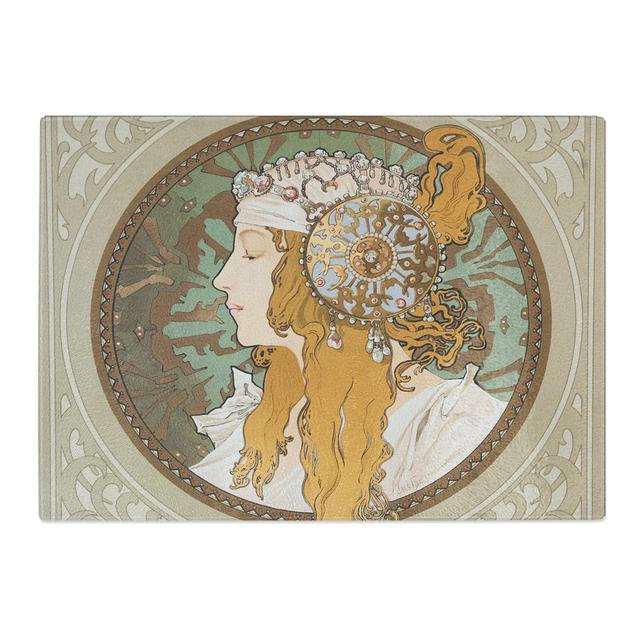 Byzantine by Alphonse Mucha Chopping Board East Urban Home Size: 0.4cm H x 28.5cm W x 39cm L on Productcaster.