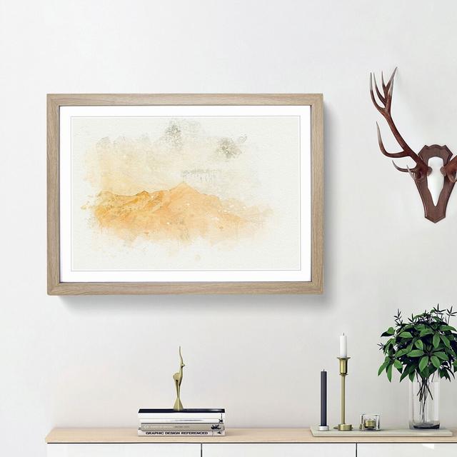 Distant Mountain in Abstract - Picture Frame Graphic Art Print East Urban Home Frame Option: Oak Framed, Size: 48cm H x 65cm W x 2cm D on Productcaster.