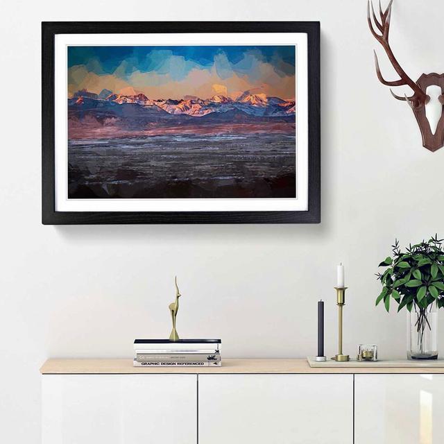 Alaskan Mountains at Dusk in Abstract - Picture Frame Graphic Art Print East Urban Home Size: 36cm H x 48cm W x 2cm D, Frame Option: Black Framed on Productcaster.