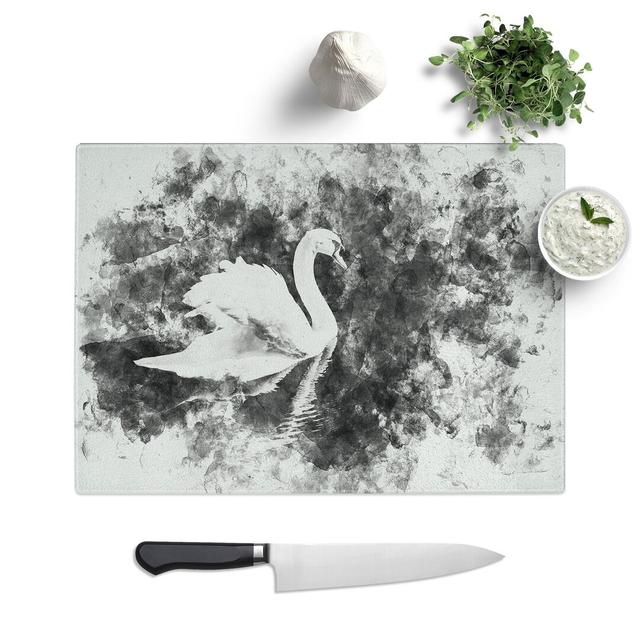 Tempered Glass Swan Chopping Board East Urban Home Size: 28.5 cm x 39 cm on Productcaster.