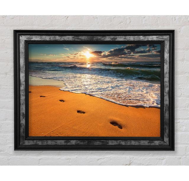 Footprints On The Beach - Single Picture Frame Art Prints Bright Star Size: 42cm H x 59.7cm W on Productcaster.