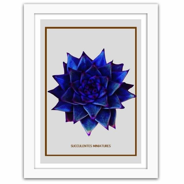 Gerahmtes Poster Blue Cactus 2 Sansibar Home Größe: 60 cm H x 40 cm B x 3 cm T, Format: Weißer Rahmen on Productcaster.