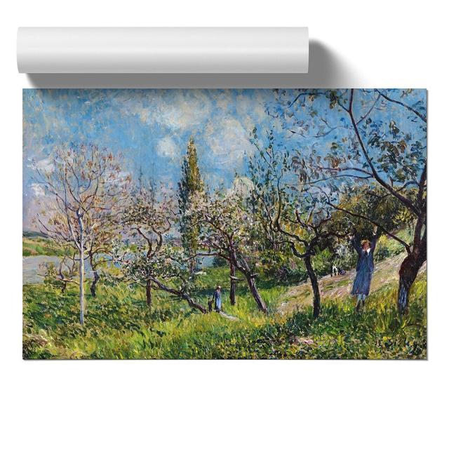 Orchard in Spring by Alfred Sisley - Unframed Painting East Urban Home Size: 21cm H x 30cm W x 0.1cm D on Productcaster.