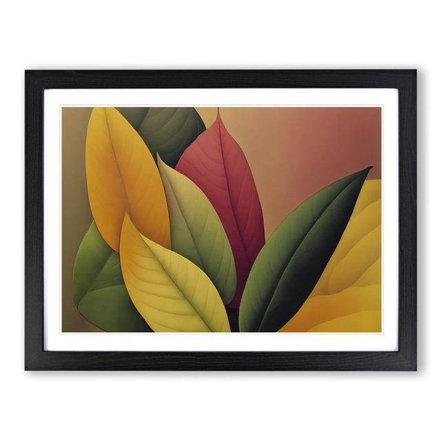 Refined Leaf - Single Picture Frame Painting 17 Stories Size: 34cm H x 46cm W x 2cm D, Frame Colour: Black Framed on Productcaster.