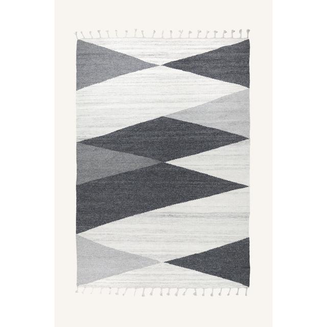 Palmer Flatweave Wool Grey/White/Black Rug Isabelline Rug Size: Rectangle 160 x 230cm on Productcaster.