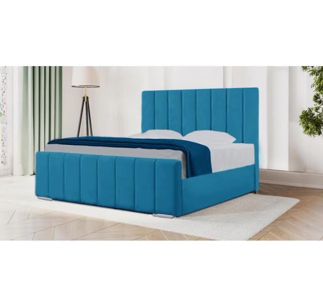 Abihail Upholstered Standard Bed Latitude Run Size: Double (4'6), Upholstery: Teal on Productcaster.