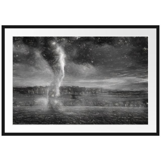 Gerahmtes Papierbild Tornado auf dem Feld East Urban Home Größe: 70 cm H x 100 cm B on Productcaster.