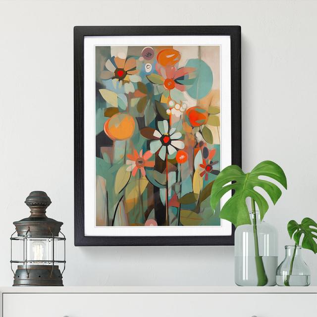 Retro Flowers Vol.9 - Print Marlow Home Co. Size: 64cm H x 46cm W x 2cm D, Frame Option: Walnut on Productcaster.