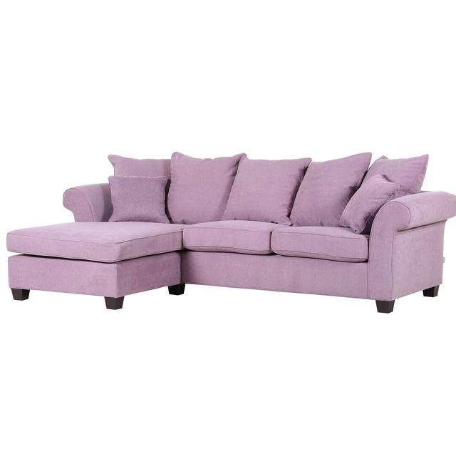 Ecksofa Welland Ebern Designs Polsterfarbe: Rosa, Ausrichtung: Recamiere links on Productcaster.