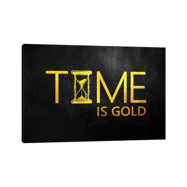 Time Is Gold by Adrian Baldovino - Wrapped Canvas Typography Maturi Size: 20.32cm H x 30.48cm W x 1.91cm D on Productcaster.