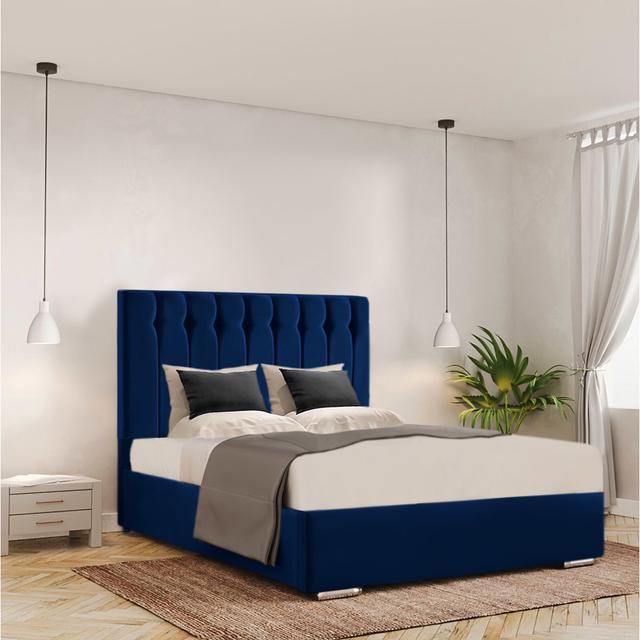 Chedva Upholstered Bed Ivy Bronx Colour: Parliament, Size: Single on Productcaster.