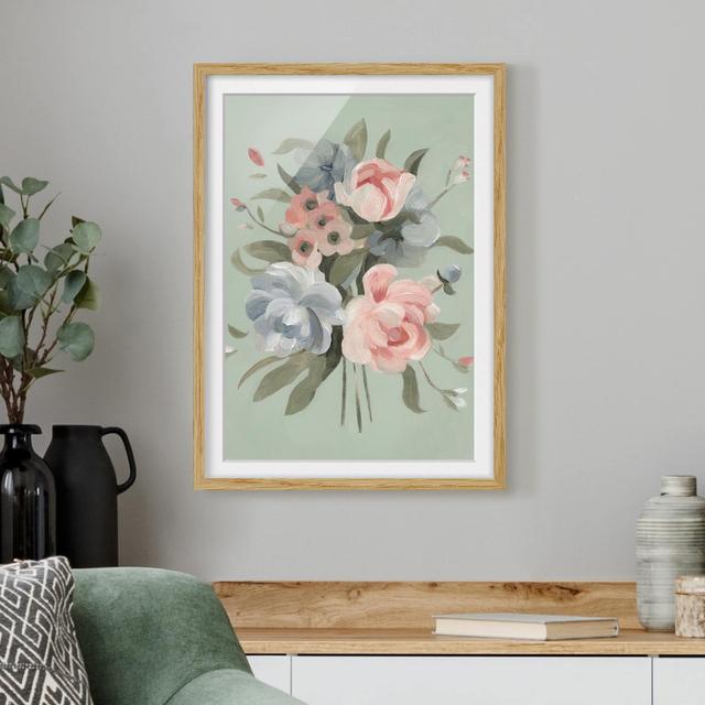 Bouquet in Pastel II - Picture Frame Painting Rosalind Wheeler Frame Option: Brown Framed, Size: 100cm H x 70cm W x 2cm D on Productcaster.