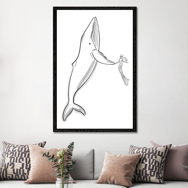 Save The Whales by Sabina Fenn - Gallery-Wrapped Canvas Giclée on Canvas Longshore Tides Format: Black Framed, Size: 152.4cm H x 101.6cm W x 3.81cm D on Productcaster.