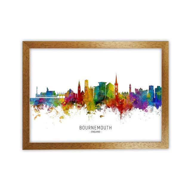 Bournemouth England Skyline by Michael Tompsett - Print Ebern Designs Format: Brown Framed, Size: 25cm H x 34cm W x 3cm D on Productcaster.