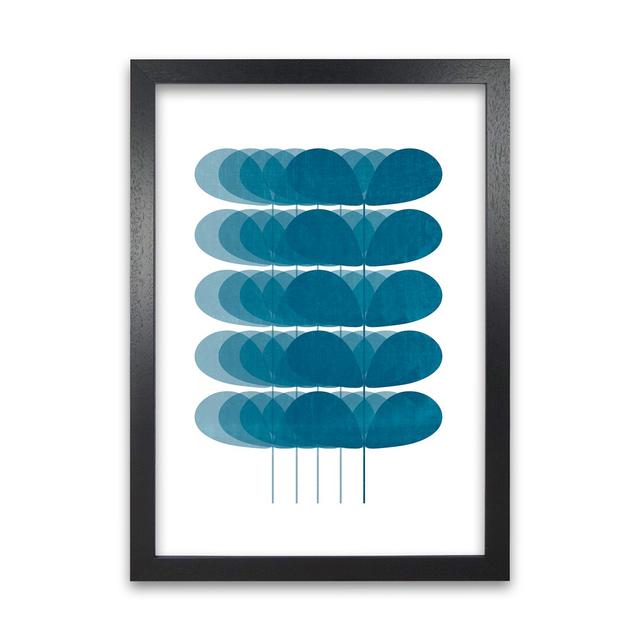 Scandinavian Turquoise Leaves Original - Graphic Art Print on Paper Norden Home Frame Option: Black Frame, Size: 84cm H x 59cm W x 3cm D on Productcaster.