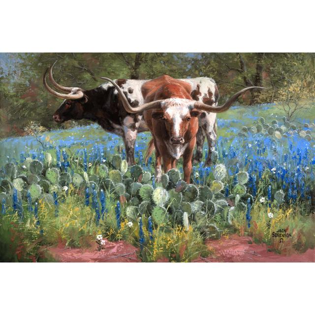 T for Texas - Wrapped Canvas Painting Gracie Oaks Size: 51cm H x 76cm W x 3.8 cm D on Productcaster.