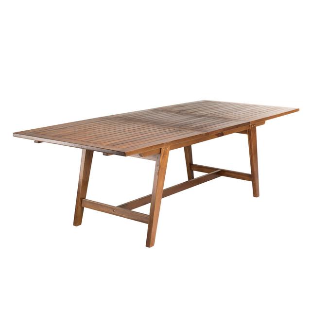 Langton Extendable Teak Dining Table Isabelline on Productcaster.