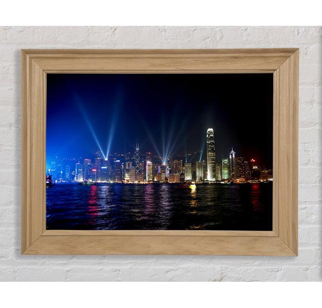 Hong Kong Strobe Light Reflections - Single Picture Frame Art Prints Bright Star Size: 29.7cm H x 42cm W x 8 cm on Productcaster.