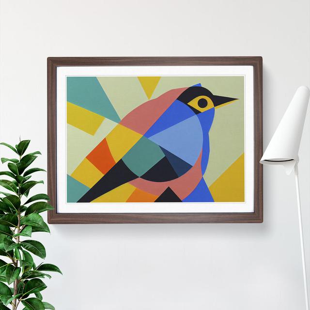 Enthralling Abstract Bird - Picture Frame Graphic Art Marlow Home Co. Size: 34cm H x 46cm W x 2cm D, Frame Colour: Walnut on Productcaster.