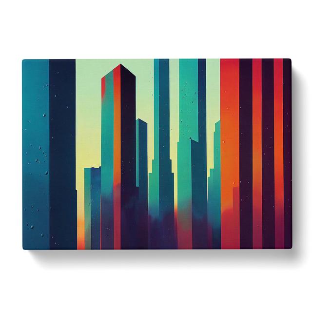 Flashy Skyscraper Skyline - Wrapped Canvas Print 17 Stories Size: 40cm H x 60cm W x 3cm D on Productcaster.