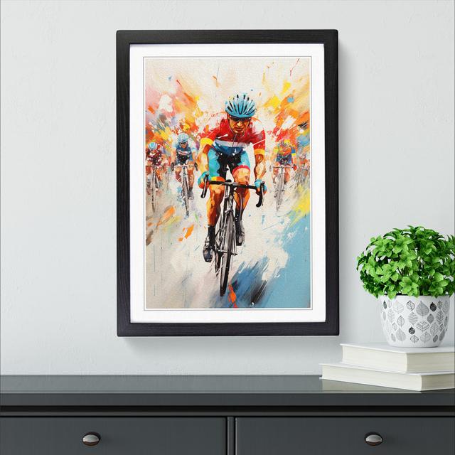 Tour De France Expressionism - Single Picture Frame Print on Wood Marlow Home Co. Format: Black Framed, Size: 64cm H x 46cm W on Productcaster.