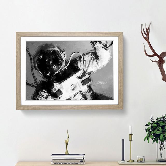 An Astronaut in Zero Gravity in Abstract - Picture Frame Graphic Art Print East Urban Home Size: 36cm H x 48cm W x 2cm D, Frame Option: Oak Framed on Productcaster.