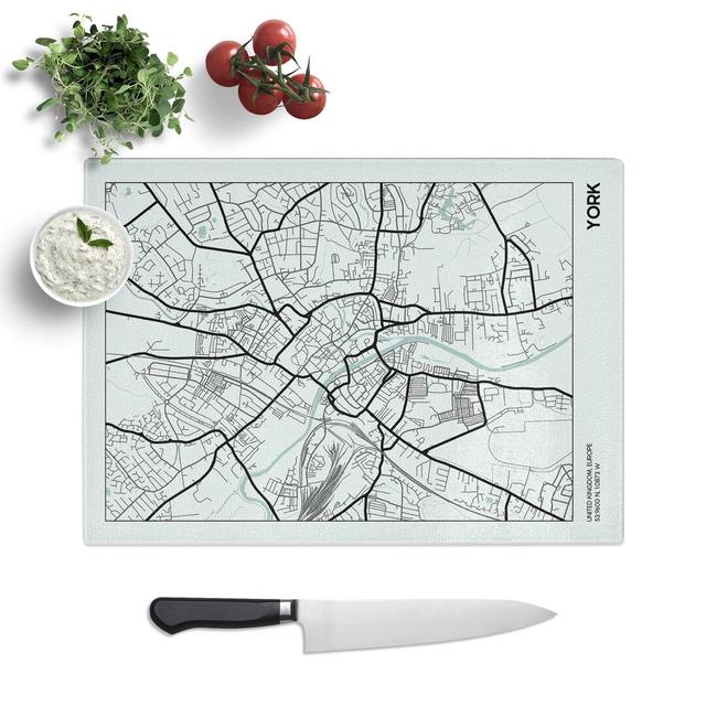 Map York UK Chopping Board East Urban Home Size: 20cm W x 28.5cm L on Productcaster.