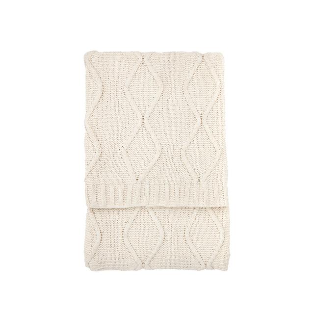 Chetram Throw Blanket Brambly Cottage Colour: Cream on Productcaster.