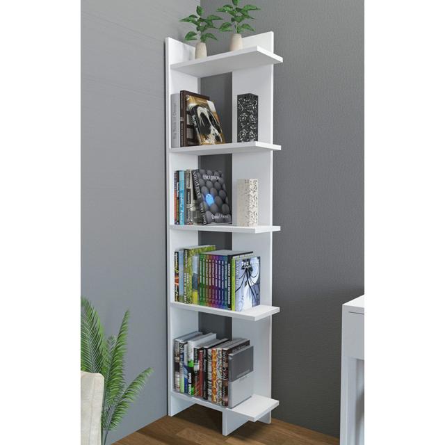 Adriel 170cm H x 45cm W Corner Bookcase Latitude Run on Productcaster.