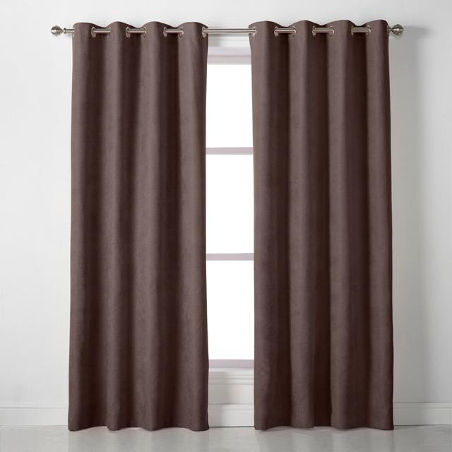 Nickson Eyelet Room Darkening Curtains (Set of 2) Mercury Row Colour: Chocolate, Panel Size: Width 142 x Drop 229cm on Productcaster.