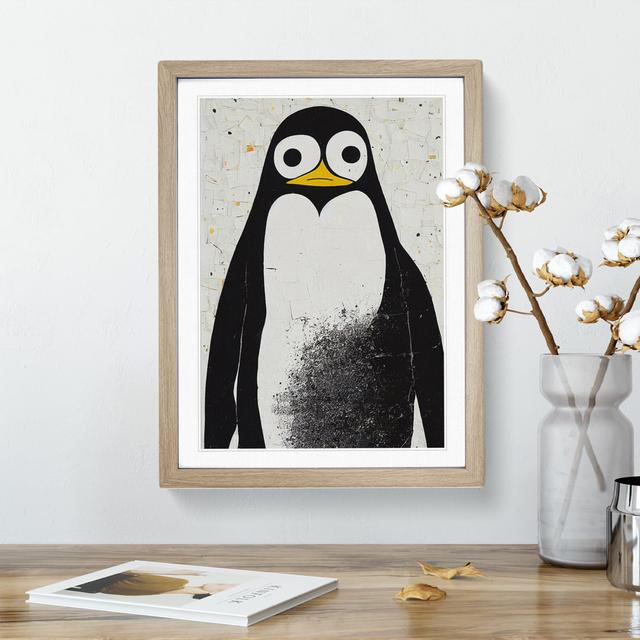 Painted Penguin No.1 - Wrapped Canvas Graphic Art House of Hampton Size: 34cm H x 25cm W x 2cm D, Format: Oak on Productcaster.