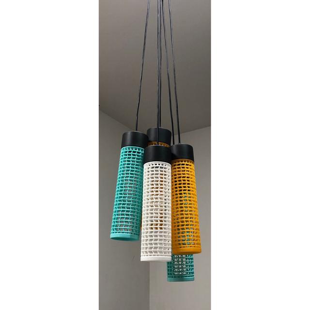 5 - Light Cluster Pendant Symple Stuff Shade Colour: Turquoise/White/Orange, Finish: Black on Productcaster.