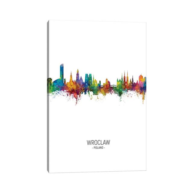 Wroclaw Poland Skyline Portrait by Michael Tompsett - Wrapped Canvas Art Prints Metro Lane Size: 101.6cm H x 66.04cm W x 3.81cm D on Productcaster.