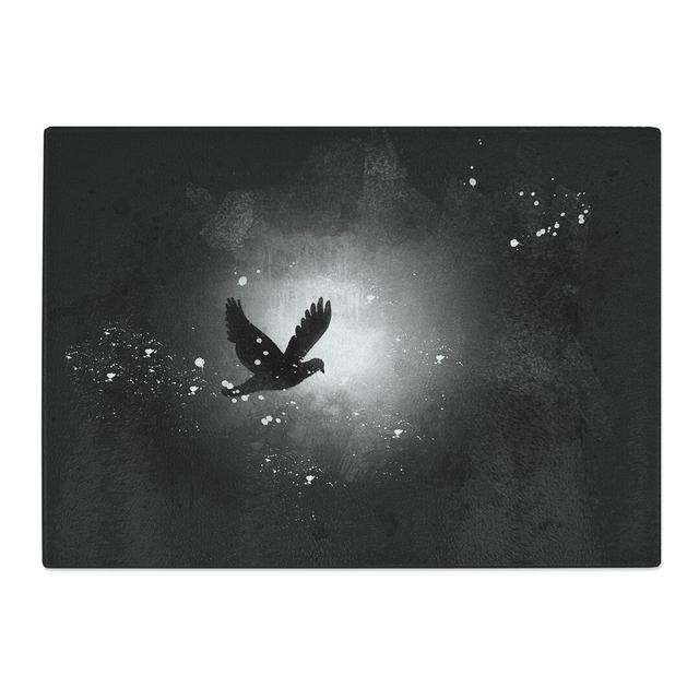 Tempered Glass Flying Dove Bird Chopping Board East Urban Home Size: 20 cm x 28.5 cm on Productcaster.