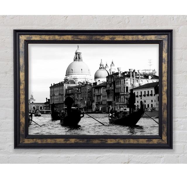 Venice Gondolas B N W Framed Print Bright Star Size: 42cm H x 59.7cm W on Productcaster.