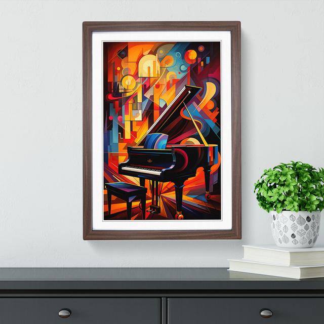 Piano Futurism Marlow Home Co. Size: 34cm H x 25cm W x 2cm D, Frame Colour: Walnut on Productcaster.