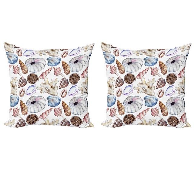 Pillow Cushion Cover Pack of 2, Seashell Coral Reef, Multicolor (Set of 2) East Urban Home on Productcaster.