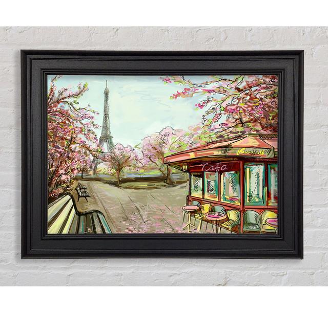 Eiffel Tower Streets 10 ClassicLiving Size: 84.1cm H x 142.2cm W x 8cm D, Format: White Framed Paper on Productcaster.