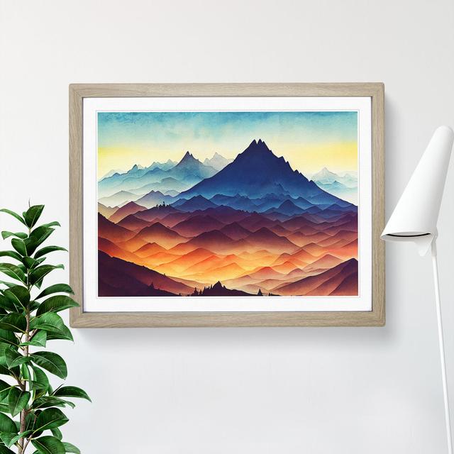 XH1022-9602X View Of A Mountain Landscape Vol.3 - Single Picture Frame Painting Alpen Home Frame Colour: Oak, Size: 25cm H x 34cm W x 2cm D on Productcaster.